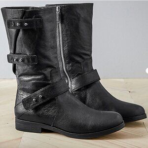 Eileen Fisher Black Moto Boots - Sz 8.5
